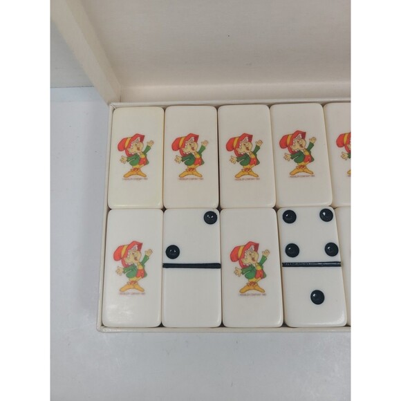 Vintage 1983 Keebler Elf Elves Dominoes Standard Marblelike No.616 Puremco Co. - Picture 2 of 5
